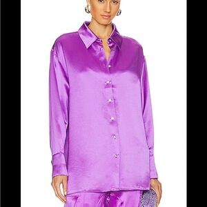 Skies & Blue Purple Satin Women's Top